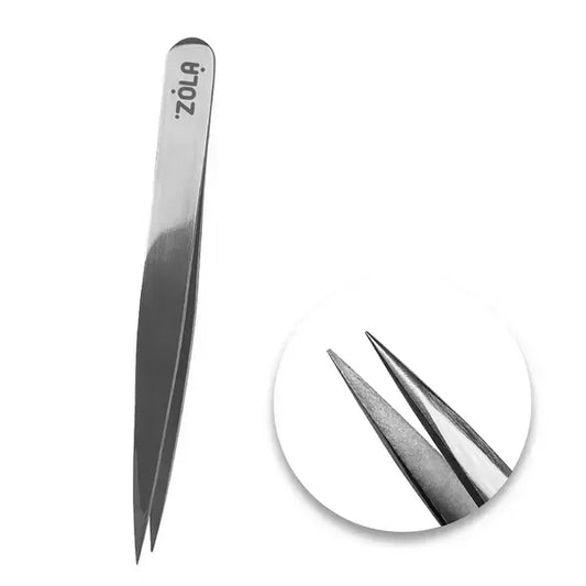 Zola Professional Tweezers Pointed - Silver